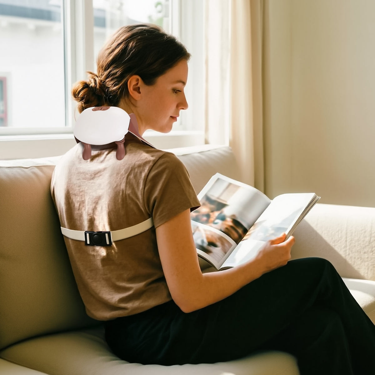 Massager in use while reading