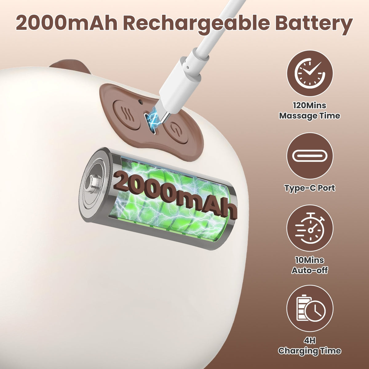 2000mAh rechargeable battery